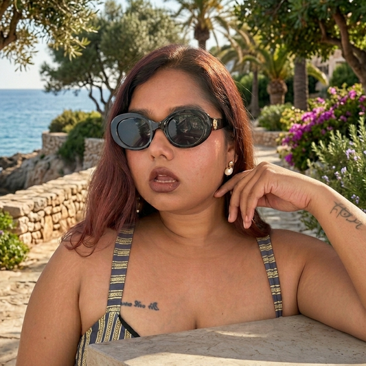 Bold Sculpted Oval Sunglasses