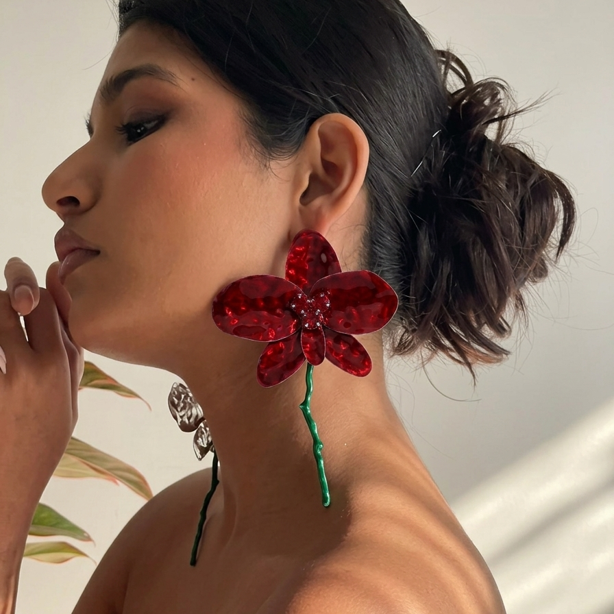Scarlet Bloom Earrings