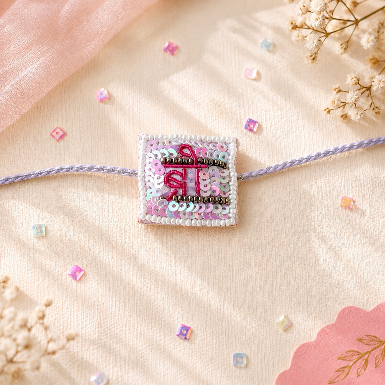 Bro Bhabhi Handmade Beaded Rakhi