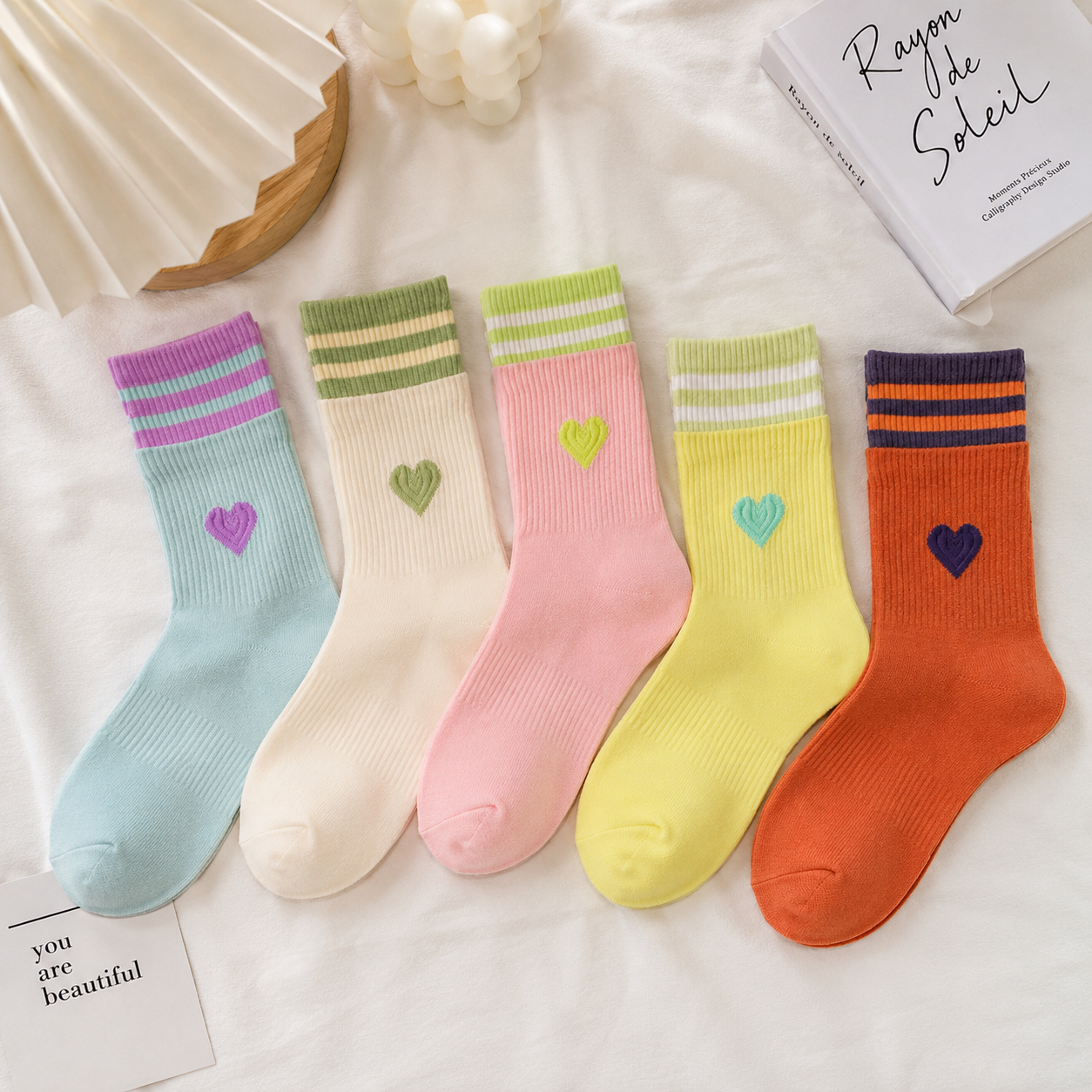 Candy Hearts Crew Socks