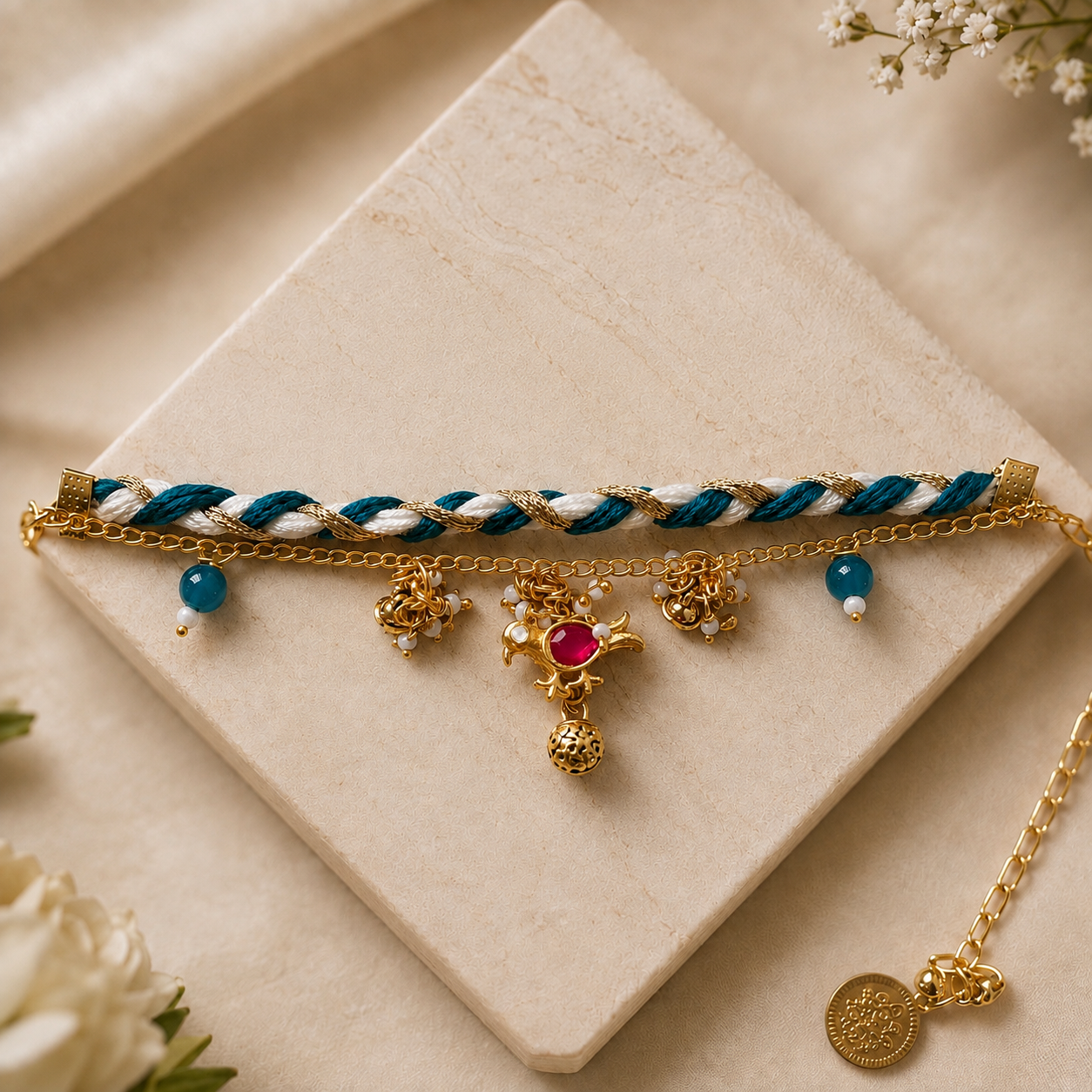 Neel Bhai-Bhabhi Rakhi & Lumba Set