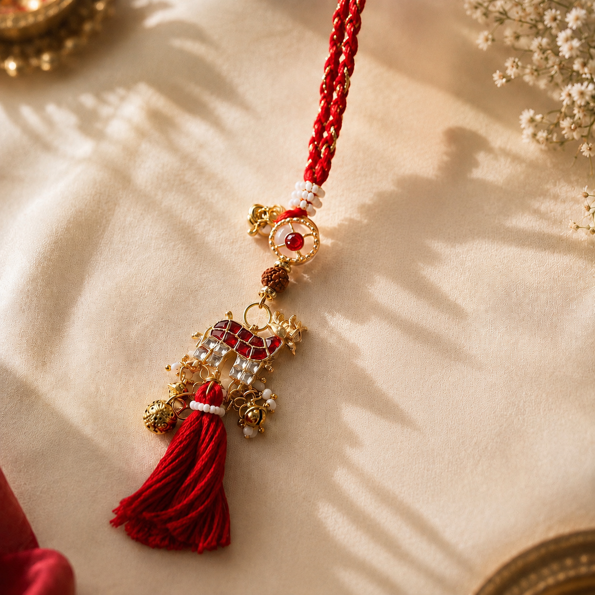 Saanjh Bhai-Bhabhi Rakhi & Lumba Set