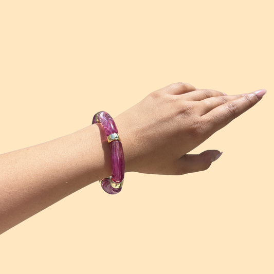 Purple Viral Retro Acrylic Bracelet (Single)