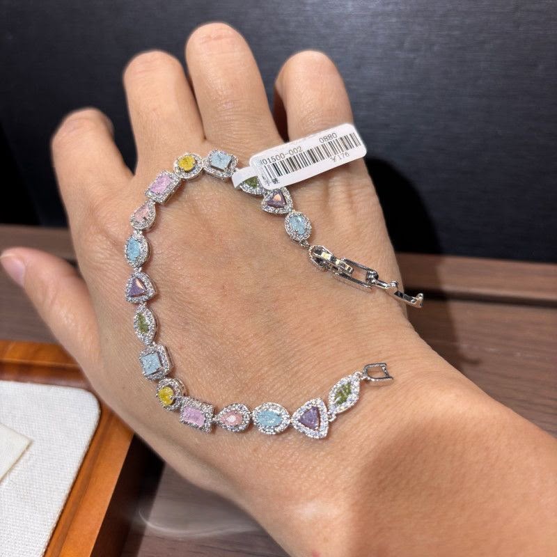 Rainbow Gemstone Tennis Necklace
