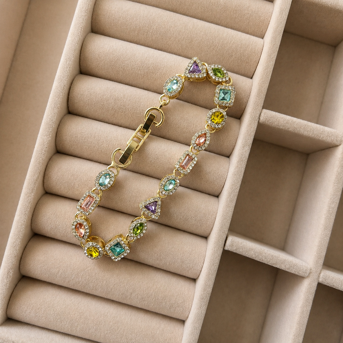 Rainbow Gemstone Tennis Bracelet