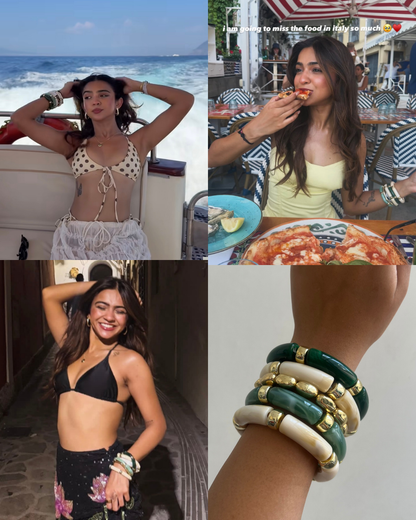 Rebel Kid Stack of 4 Retro Acrylic Bracelets + 1 Complimentary Gold-Tone Bracelet (PRE ORDER)