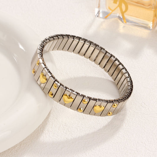 Golden Heart Stainless Steel Bracelet