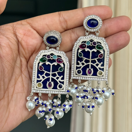 Aayat Jharokha Silver Earrings