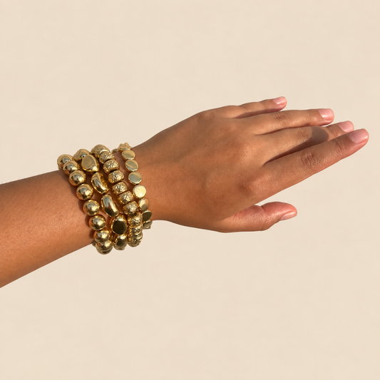 Elizabeth Stack of 4 Gold Bracelets