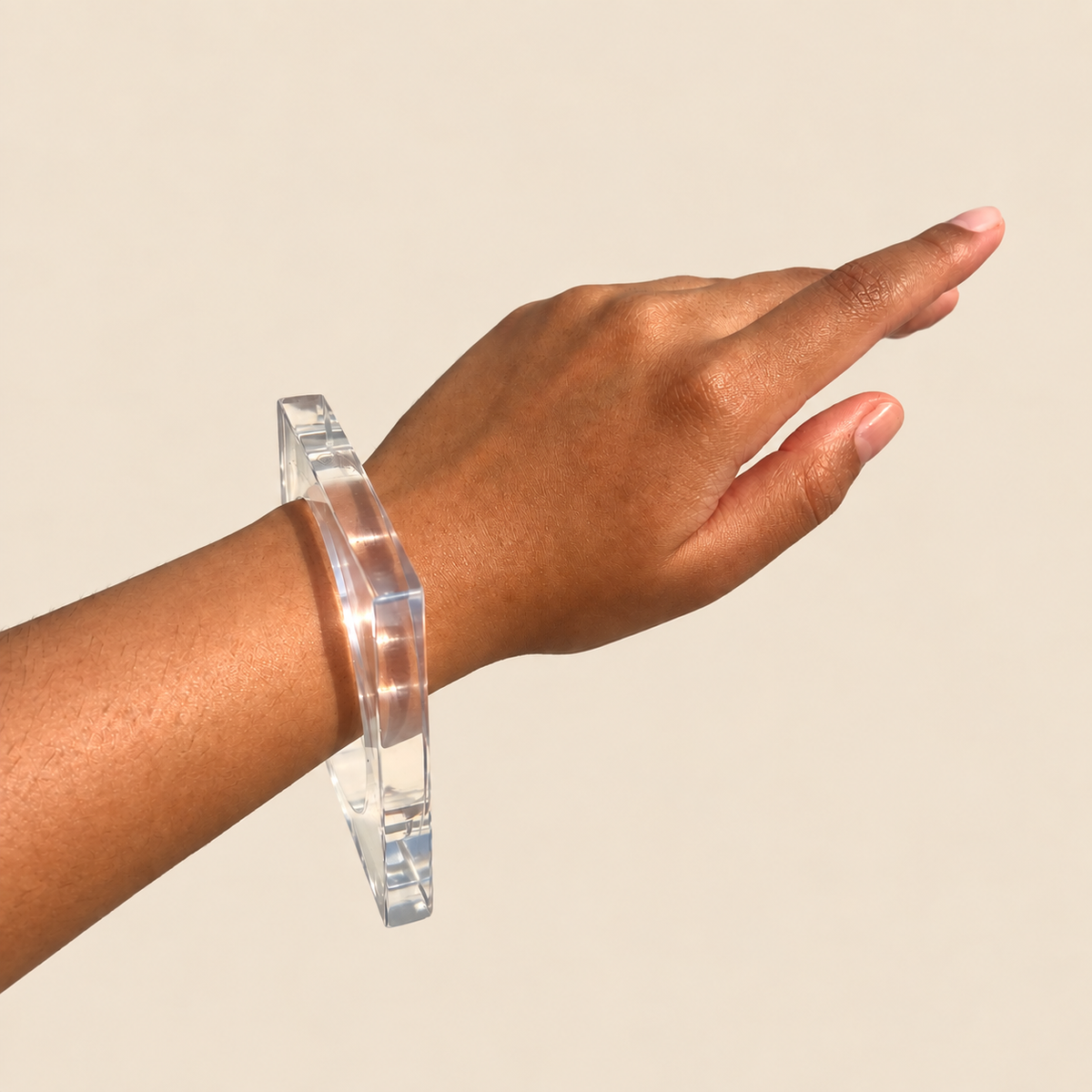 Thin Square Transparent Resin Bangle