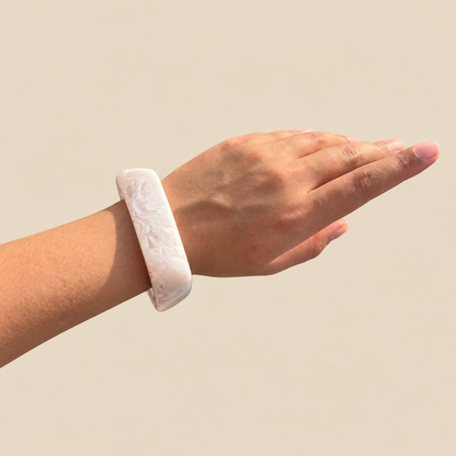 White Square Resin Bangle