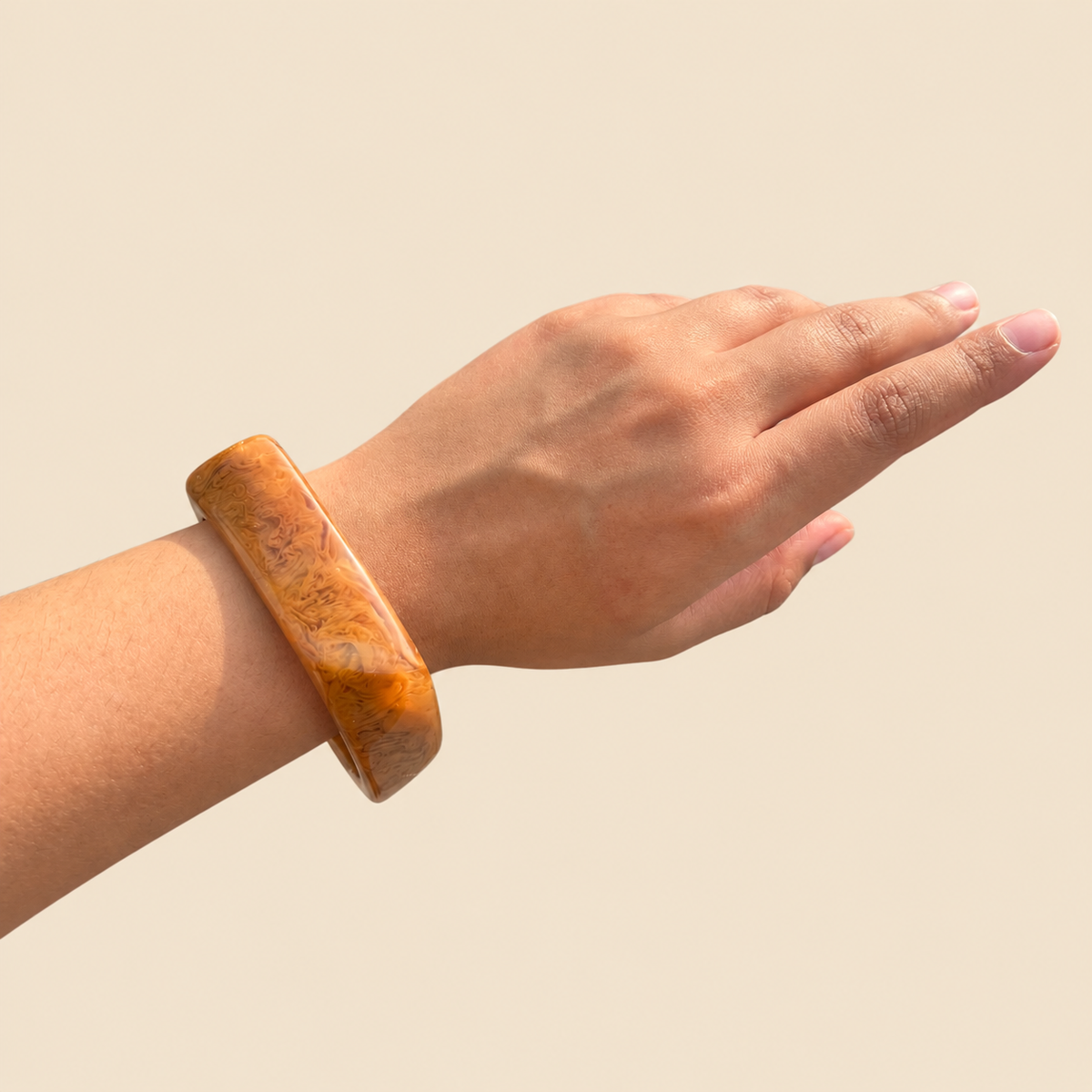 Brown Square Resin Bangle