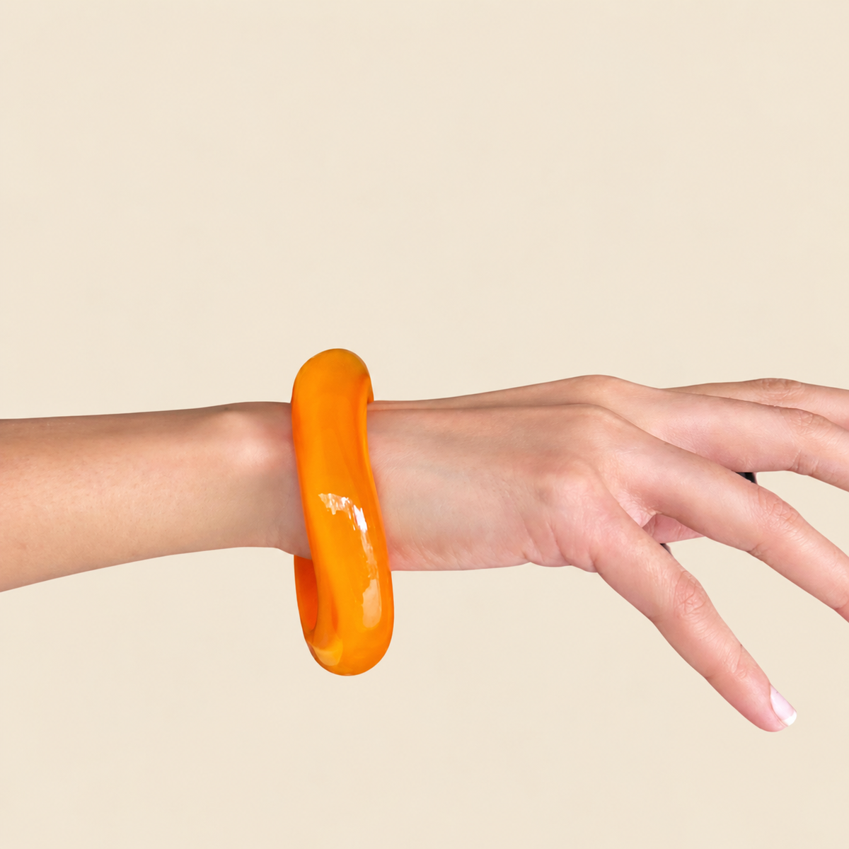 Orange Neon Pop Resin Bangle