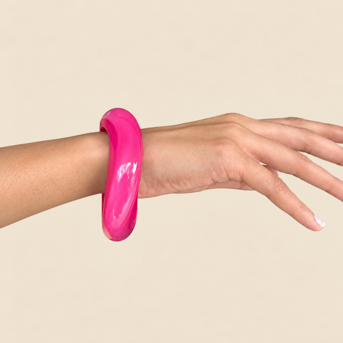 Pink Neon Pop Resin Bangle