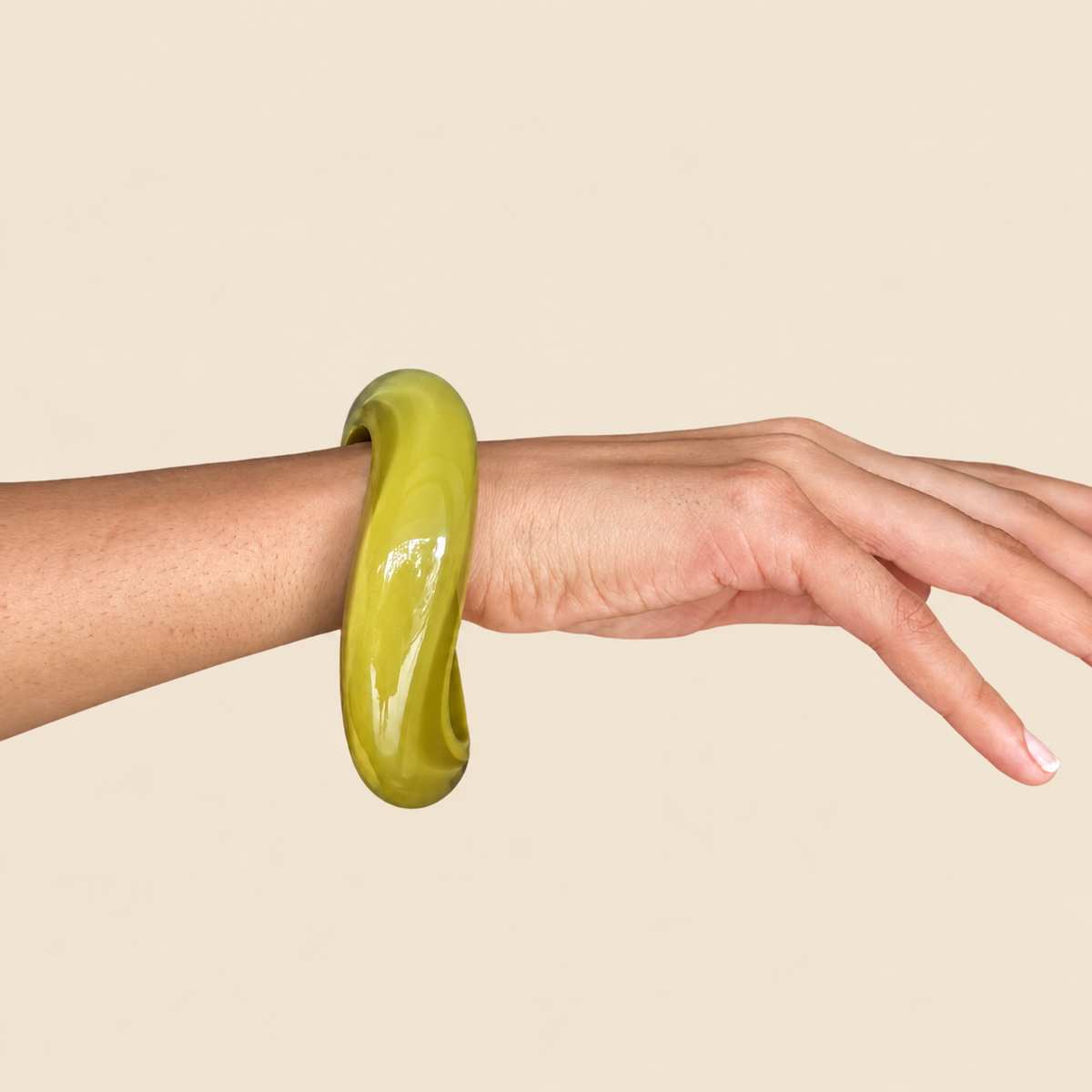 Olive Neon Pop Resin Bangle