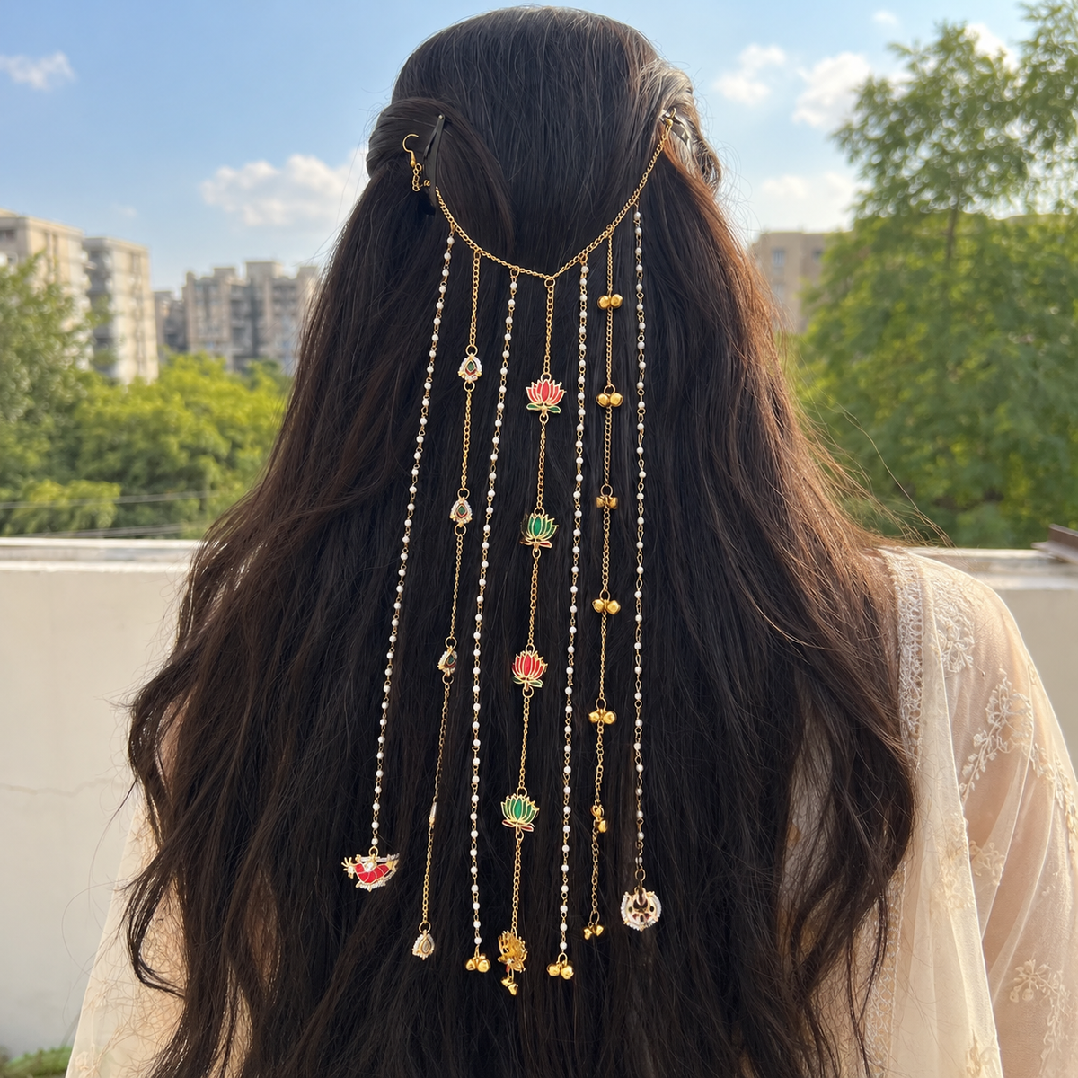Lotus Charm Hair Chain