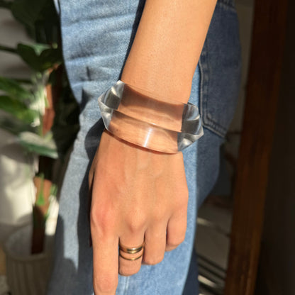 Thick Round Transparent Resin Bangle