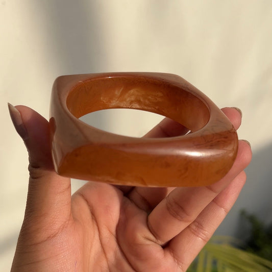 Brown Square Resin Bangle