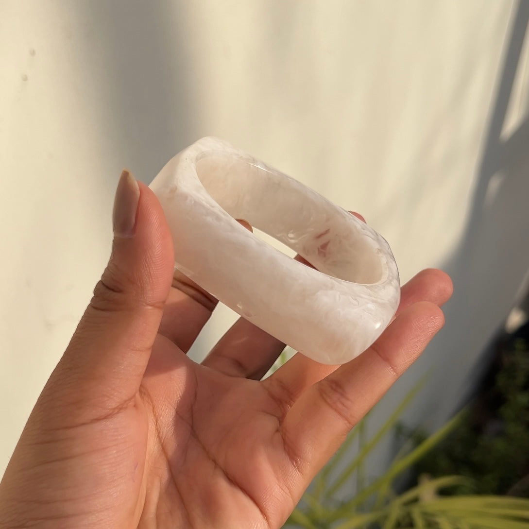 White Square Resin Bangle