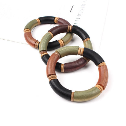 Earthly Wooden Bead Bracelet (Single)