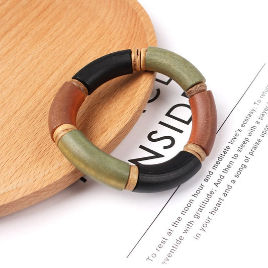 Earthly Wooden Bead Bracelet (Single)