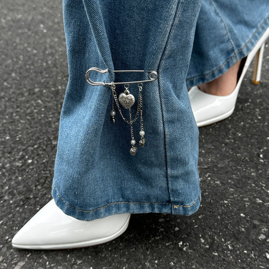 Chrome Heart Chain Safety Pin Brooch