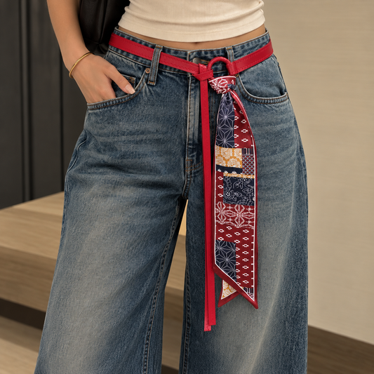 Patchwork Scarf Waist Belt