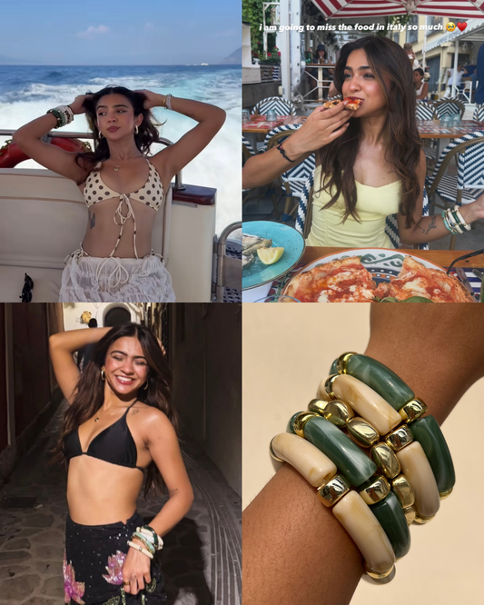 Rebel Kid Stack of 4 Retro Acrylic Bracelets + 1 Complimentary Gold-Tone Bracelet