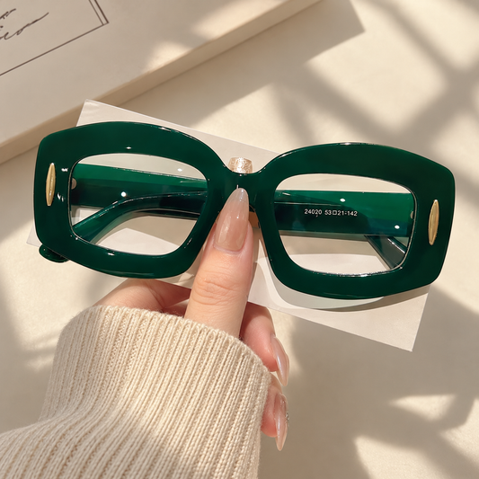 Forest Green Oval Eyewear