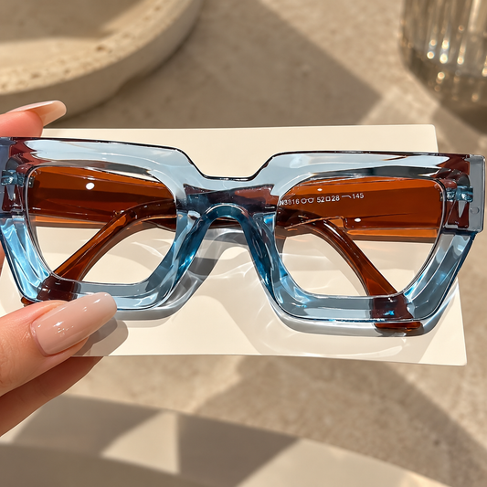 Ice Blue Square Glasses