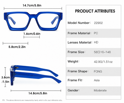Blue Real Bold Unisex Eyewear