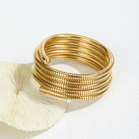 Spiral Gold Bangle Set