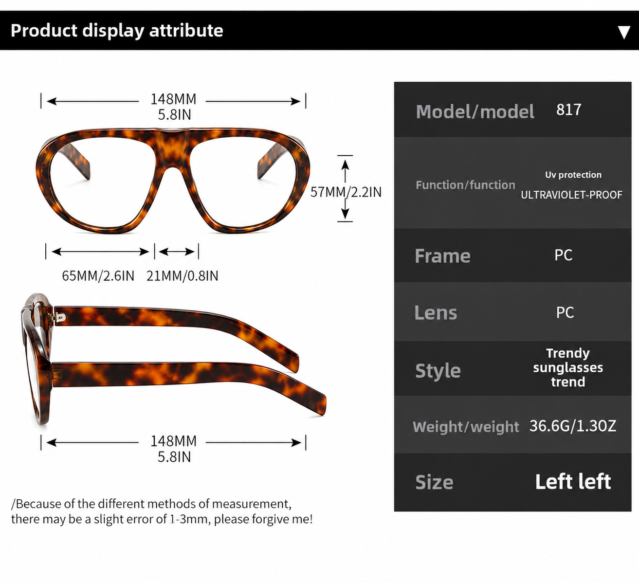 Leopard Print Toad Glasses