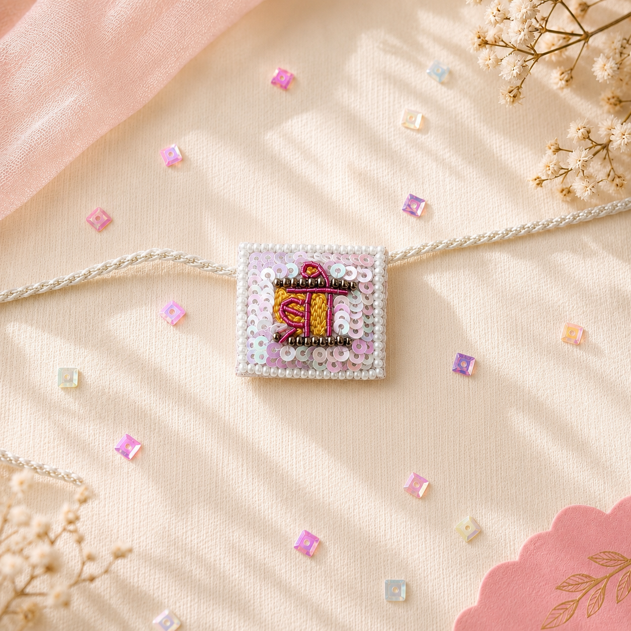 Bro Bhabhi Handmade Beaded Rakhi