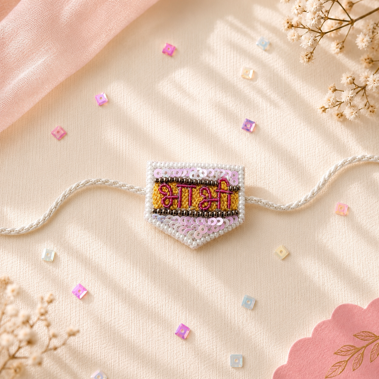 Bro Bhabhi Handmade Beaded Rakhi