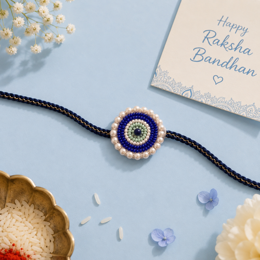 Nazar Kavach Handmade Beaded Rakhi