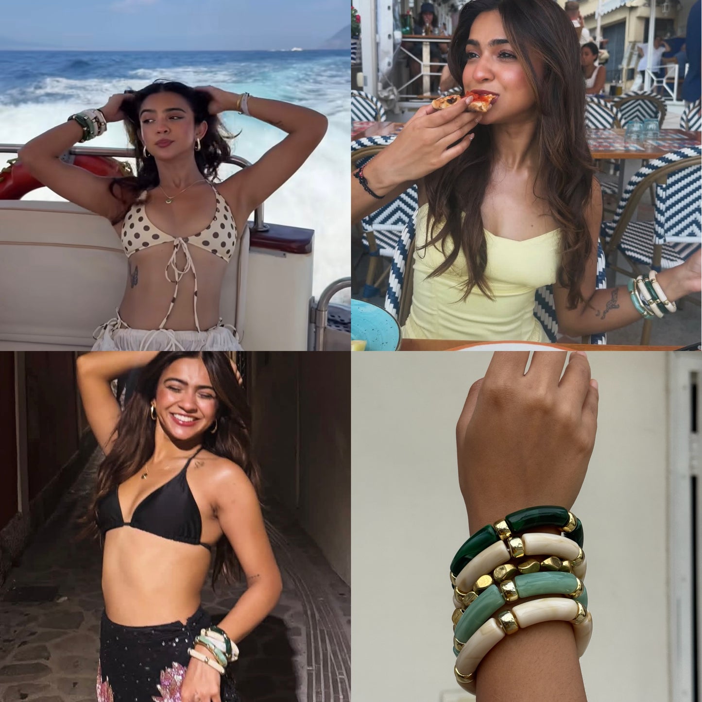 Rebel Kid Stack of 4 Retro Acrylic Bracelets + 1 Complimentary Gold-Tone Bracelet