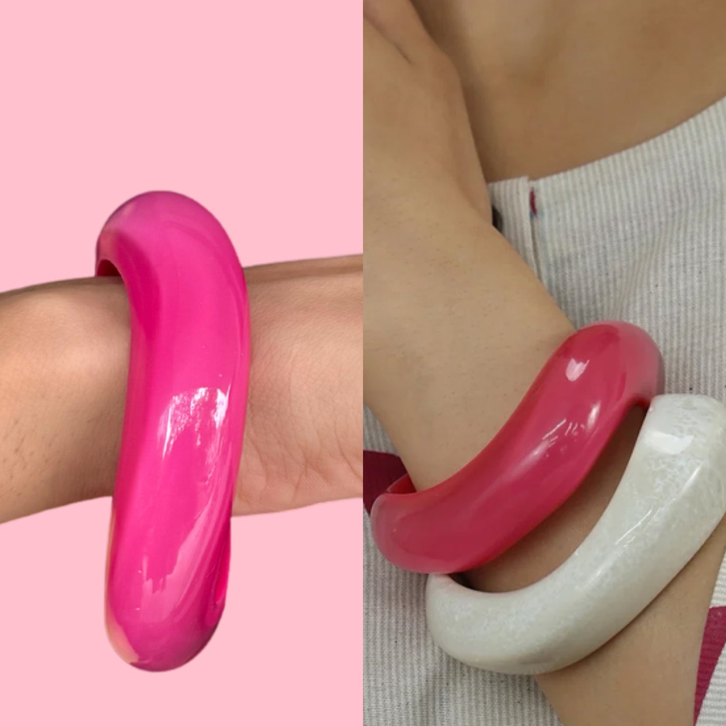 Orange Neon Pop Resin Bangle