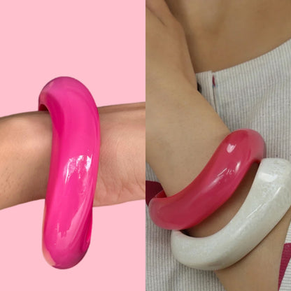 Orange Neon Pop Resin Bangle