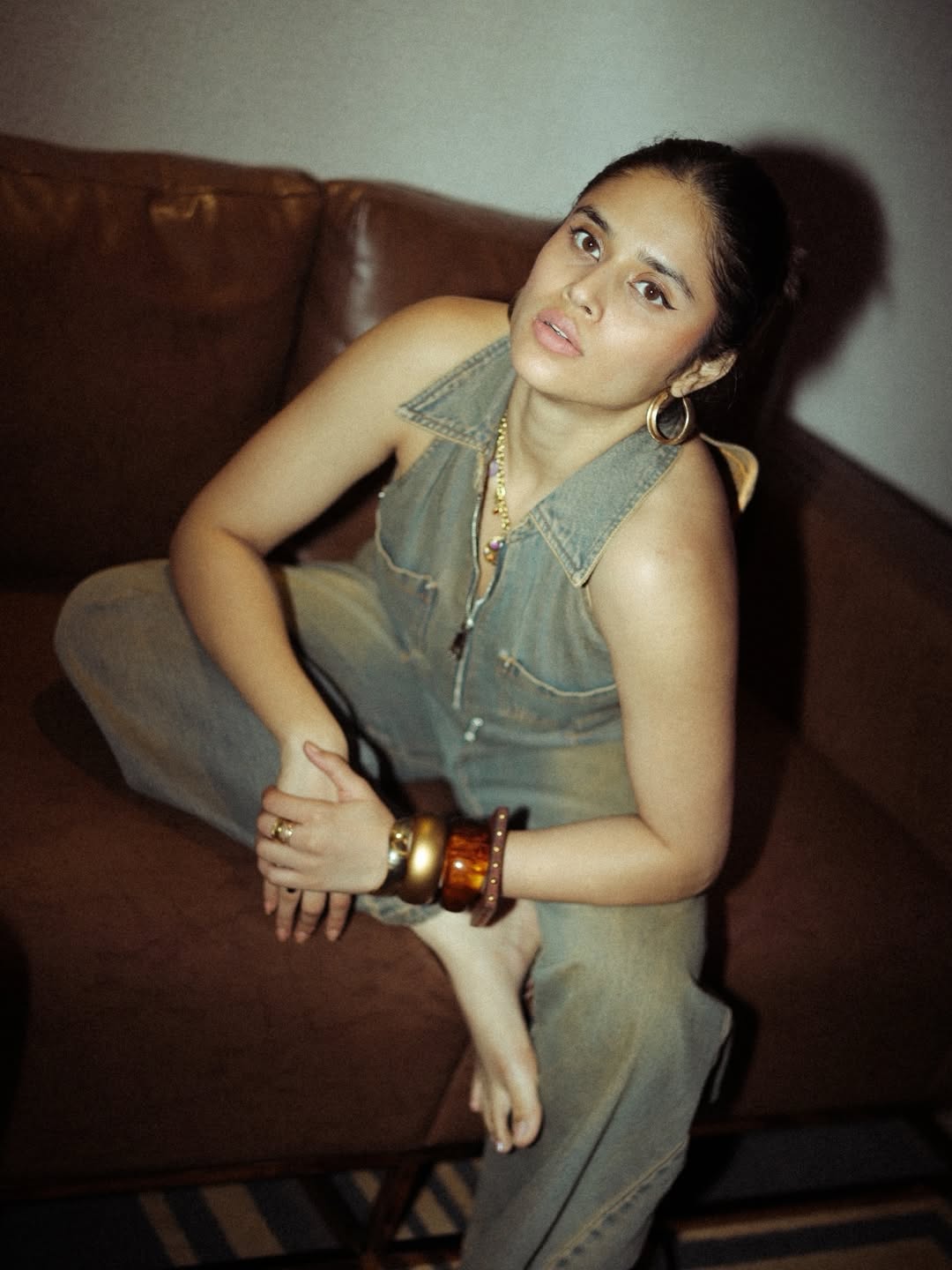 Chunky Gold & Wood Bangle Stack