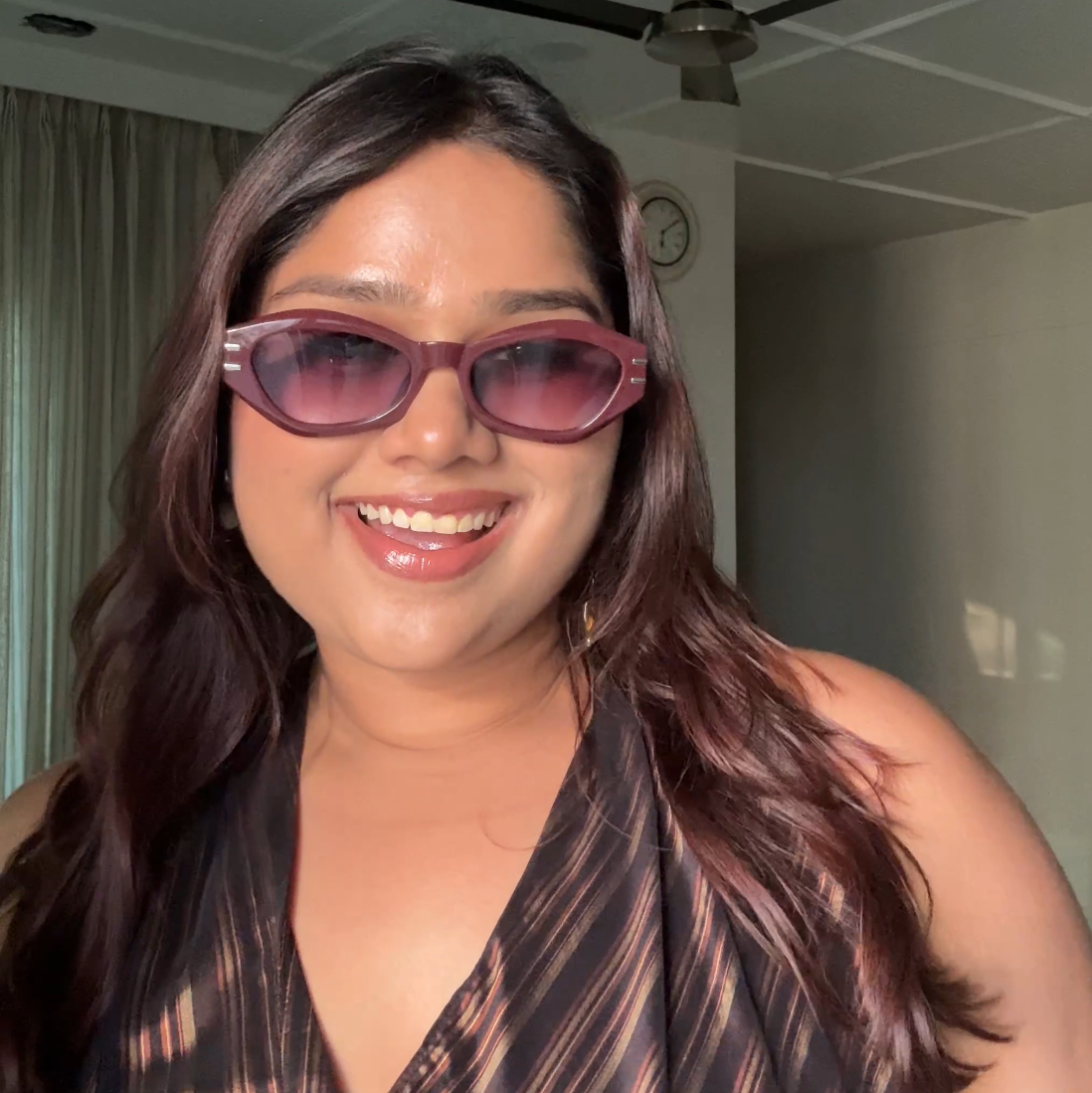 Burgundy Cat Eye Sunglasses