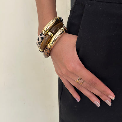 Leopard Luxe Resin Acrylic Bracelet