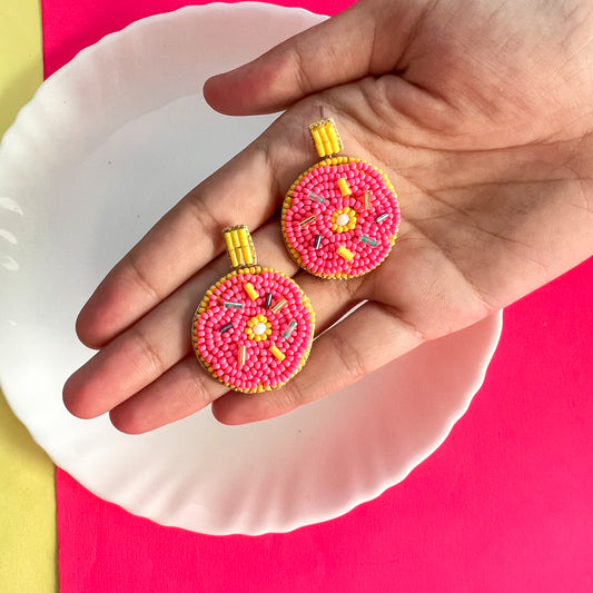 Donut Handmade Beaded Earrings