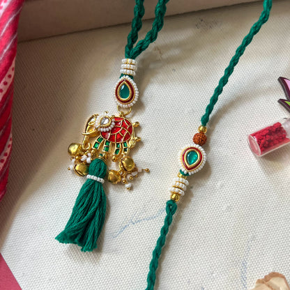 Shubh Emerald Bhai-Bhabhi Rakhi & Lumba Set