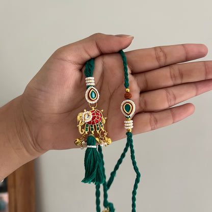 Shubh Emerald Bhai-Bhabhi Rakhi & Lumba Set
