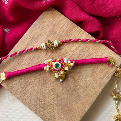 Ganesha Bhai-Bhabhi Rakhi & Lumba Set