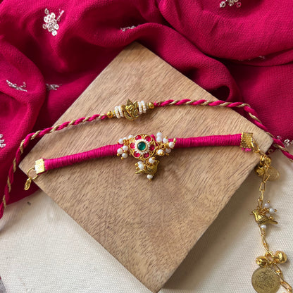 Ganesha Bhai-Bhabhi Rakhi & Lumba Set