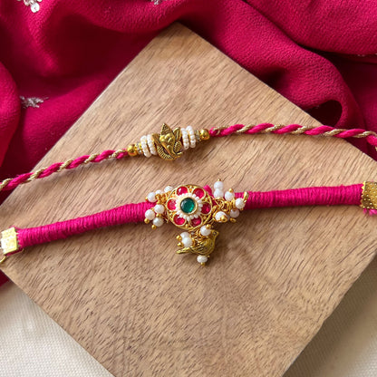 Ganesha Bhai-Bhabhi Rakhi & Lumba Set