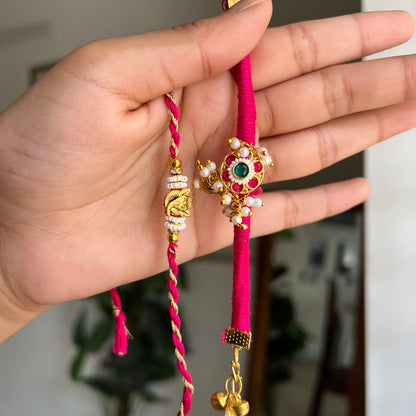 Ganesha Bhai-Bhabhi Rakhi & Lumba Set