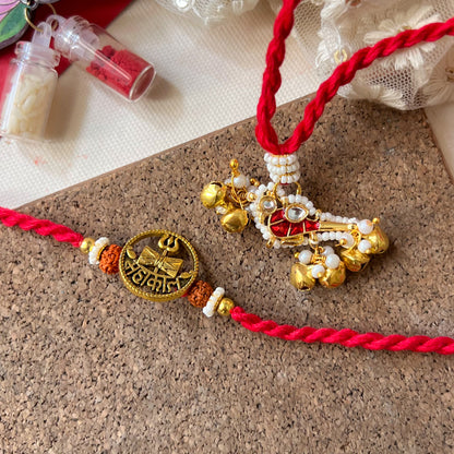 Mahakal Bhai-Bhabhi Rakhi & Lumba Set